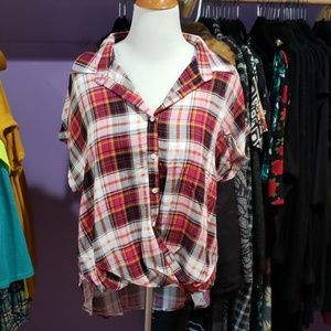 New with Tags Plaid Hi-Low Top